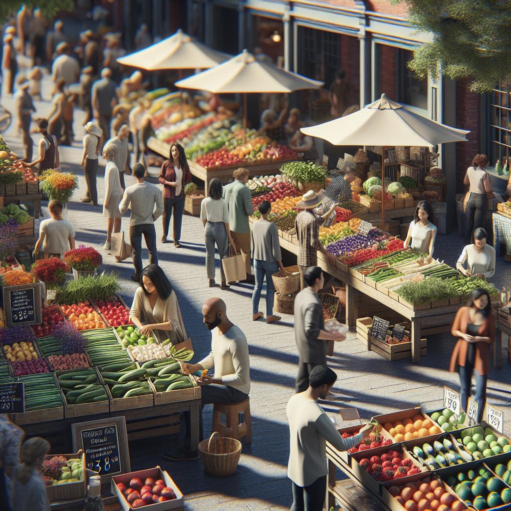 Farmers market diversity display.