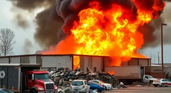 Fire Breaks Out at Livonia Recycling Center Causing Major Damage and Displacing Hundreds