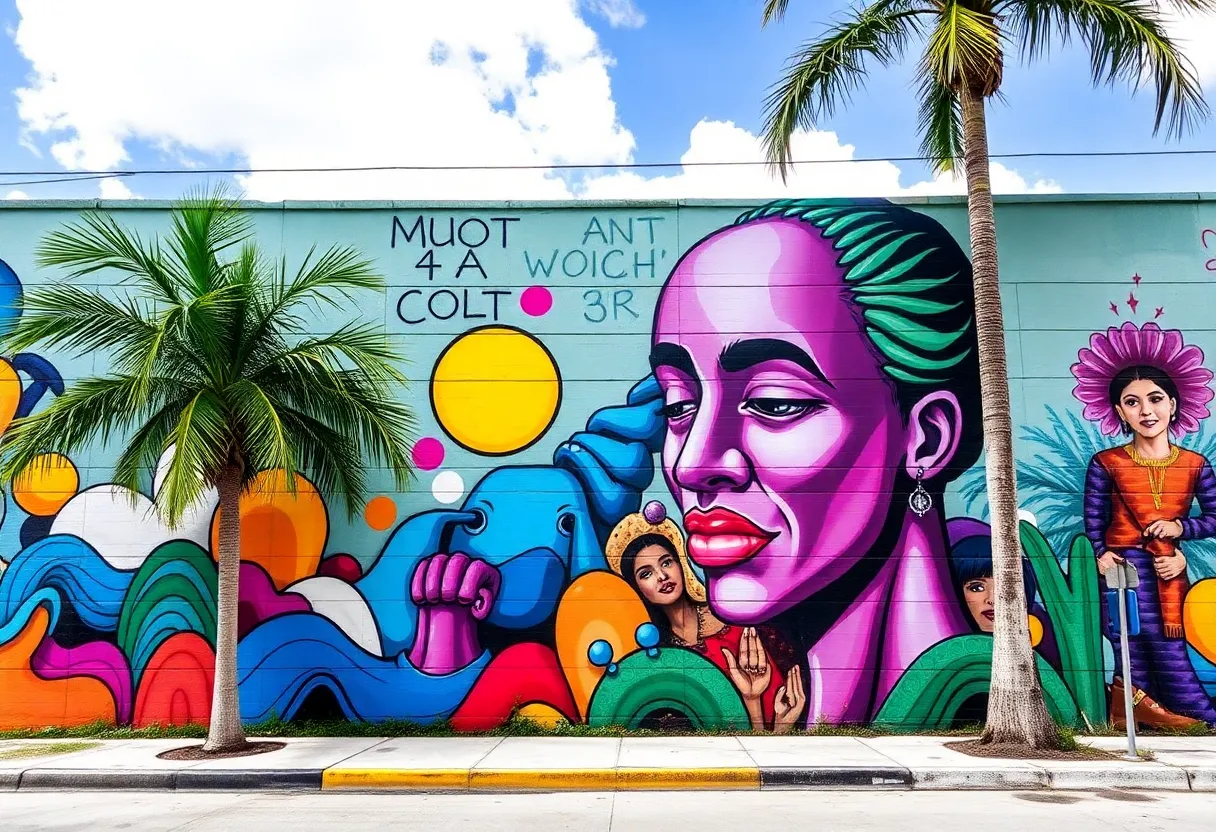 Vibrant street art reflecting Miami's diverse culture