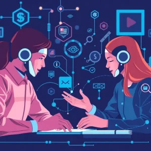 AI and creative tools collaborating in B2B marketing strategy.