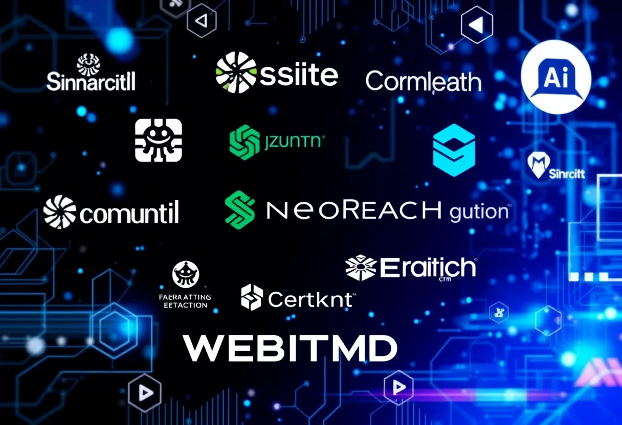 Logos of top AI marketing agencies like SmartSites, NeoReach, and WEBITMD
