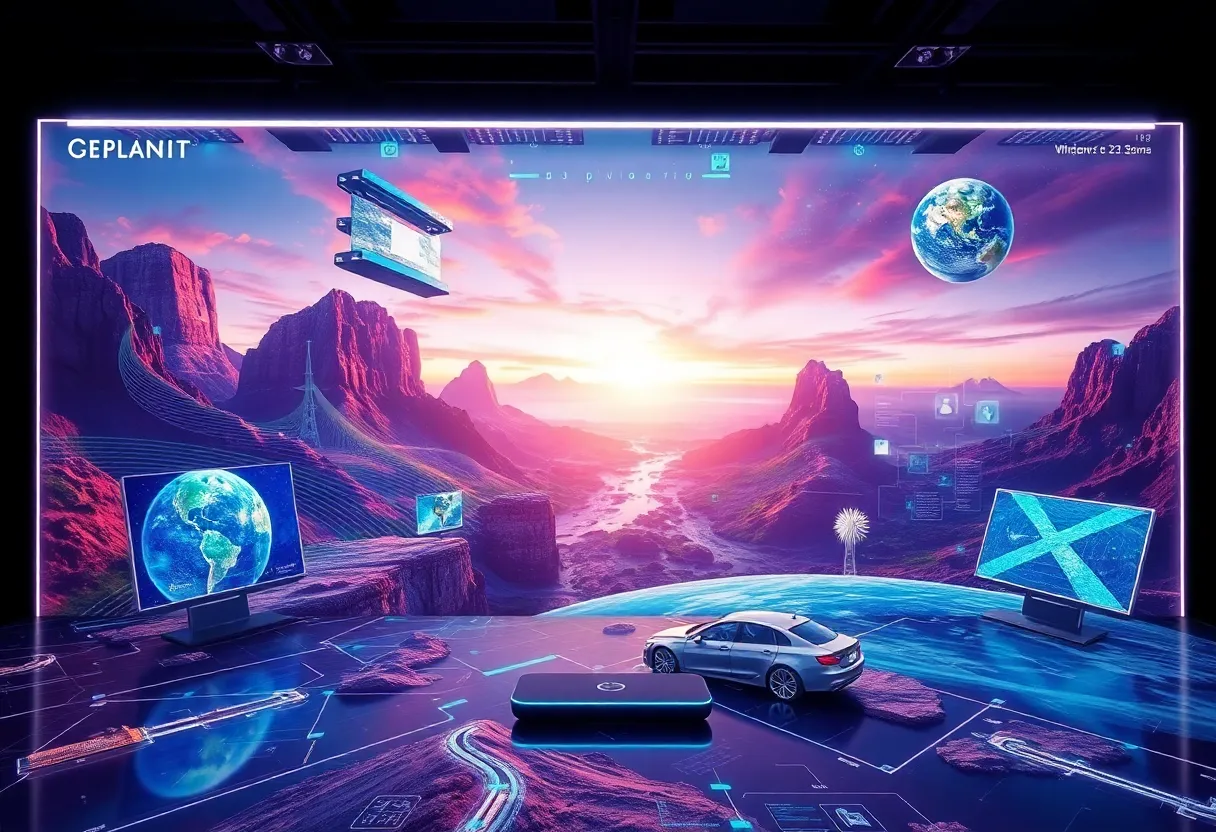 Immersive digital landscape showcasing virtual reality marketing tools.
