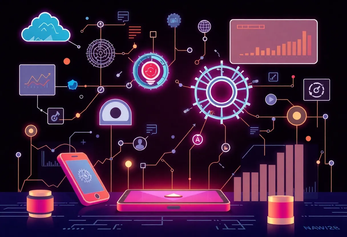 Illustration of AI-driven marketing tools for app marketing
