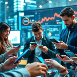 Visual representation of app analytics growth in the tech industry