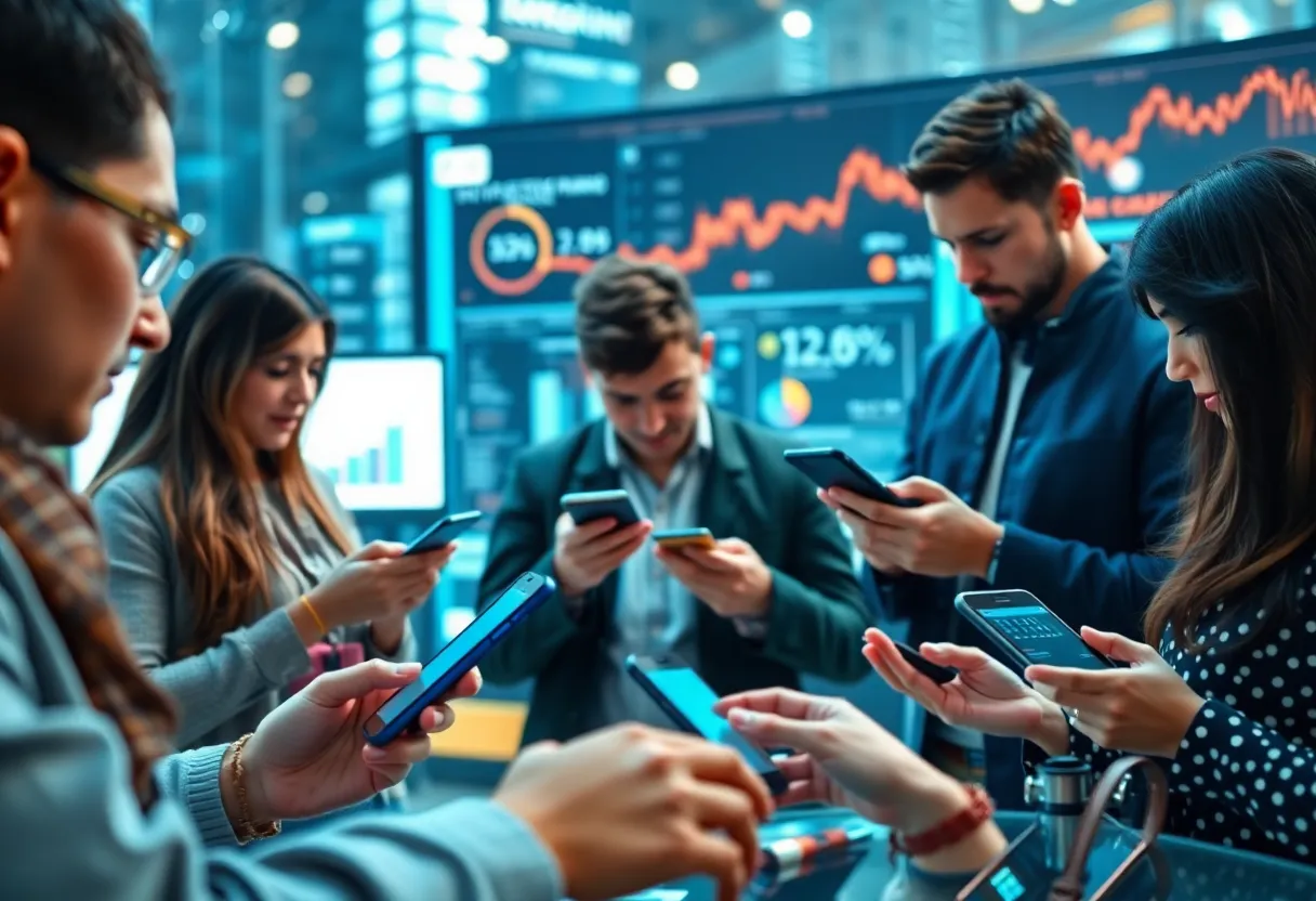 Visual representation of app analytics growth in the tech industry