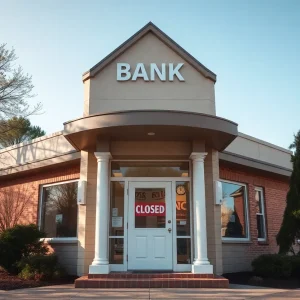 Exterior view of a closed Comerica Bank branch