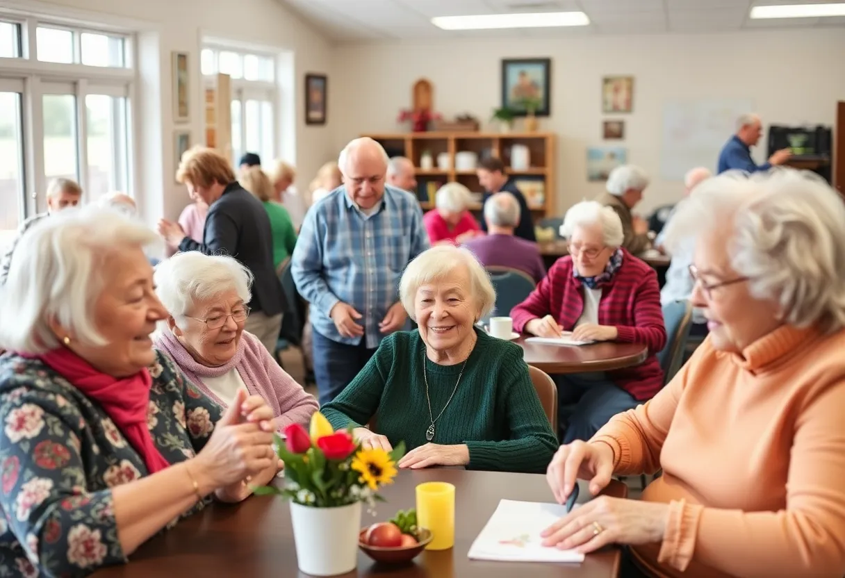 Volunteers helping seniors with home services