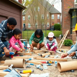 Detroit families engaged in home repair projects