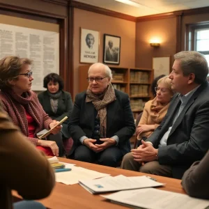 People engaged in a respectful discussion about the Holocaust