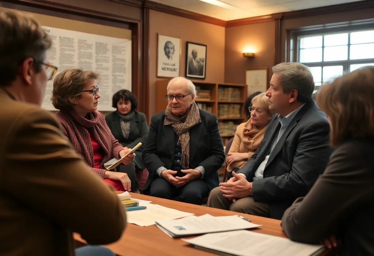 People engaged in a respectful discussion about the Holocaust
