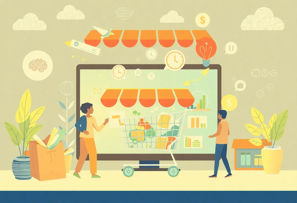 Illustration of the evolution of e-commerce anticipated by 2025