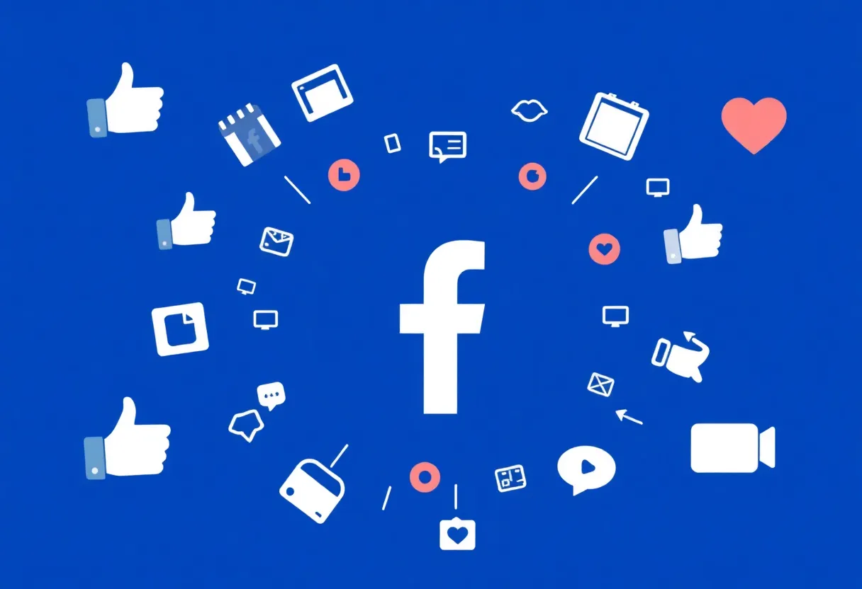 Facebook algorithm graphic showcasing social media engagement