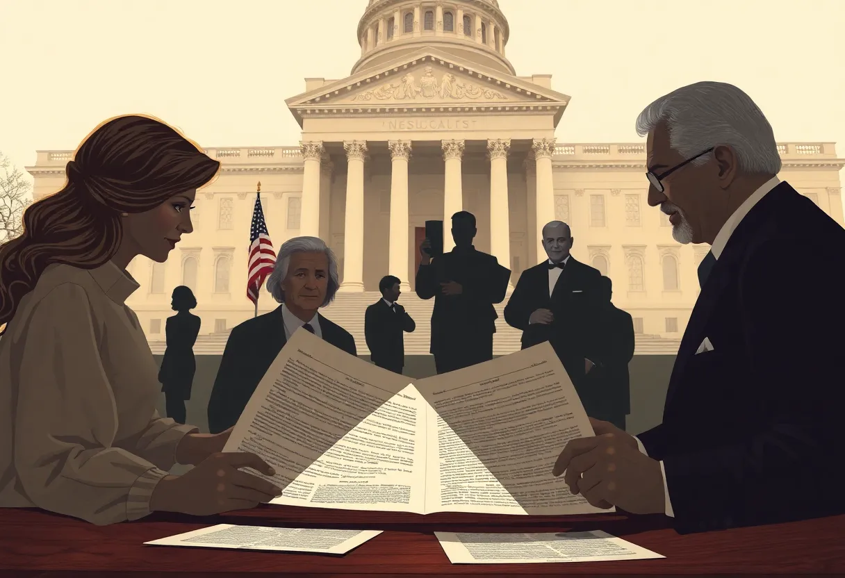 Symbolic image of family division over historical document release