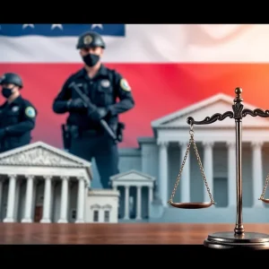 Illustration representing immigration law enforcement and public safety.