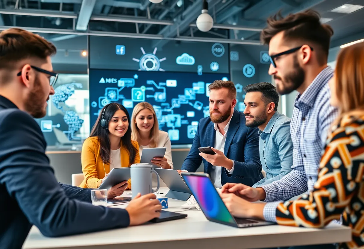 Marketers discussing future digital marketing trends