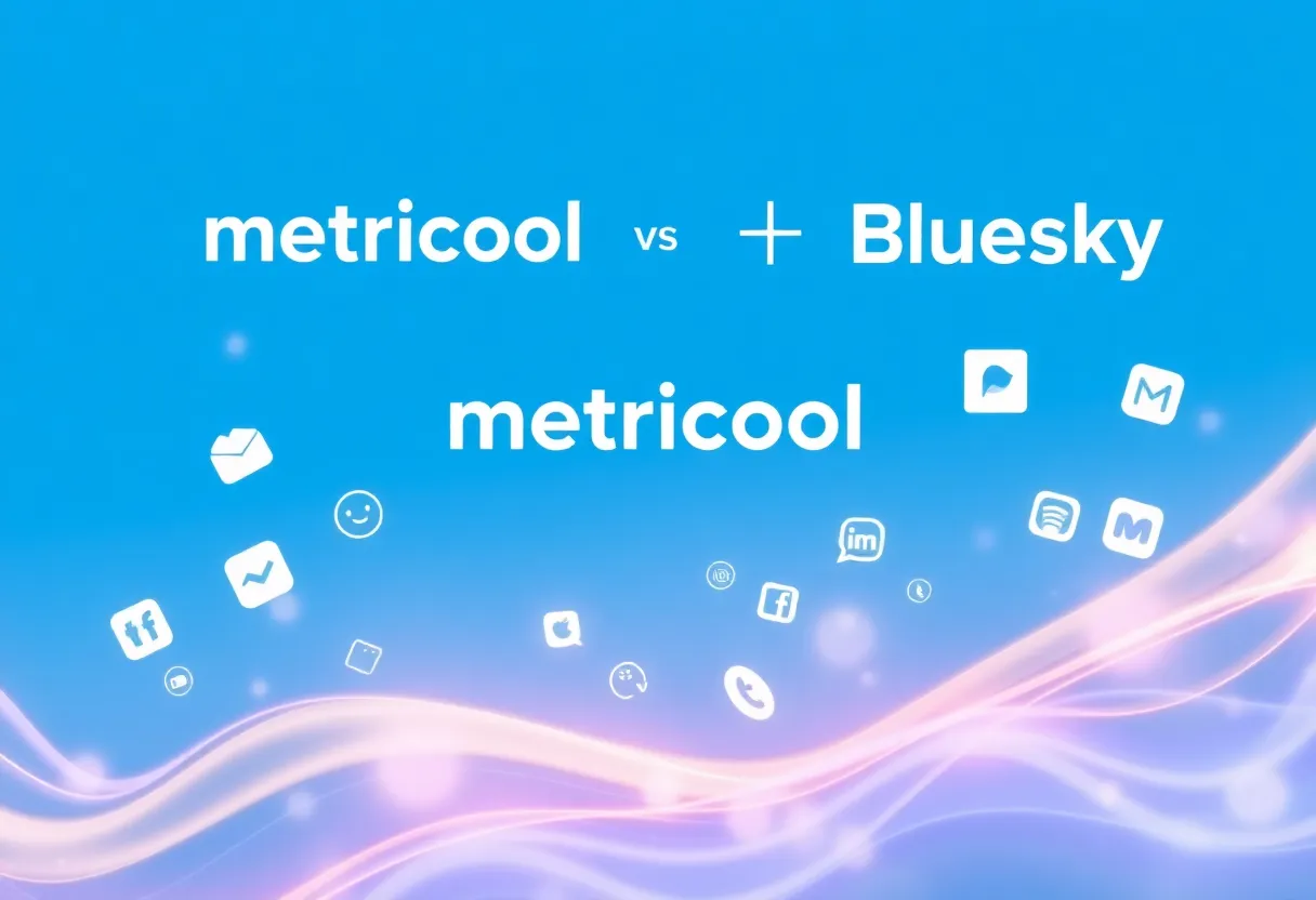 Visual representation of Metricool and Bluesky integration