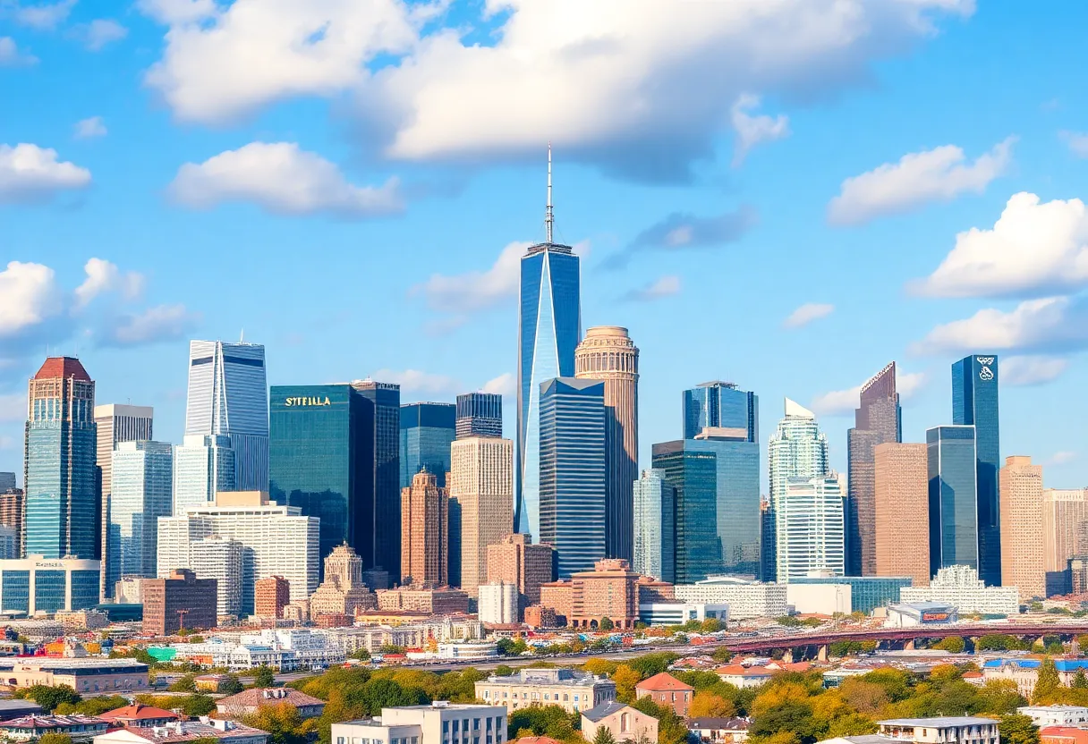 City skyline illustrating economic development in Michigan