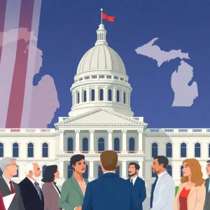 Michigan House legislative session discussing tipped wages