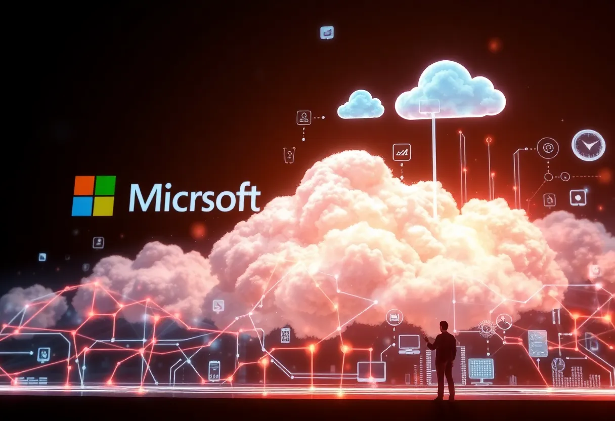 Illustration depicting Microsoft’s growth in cloud computing and AI for Q2 2025 earnings