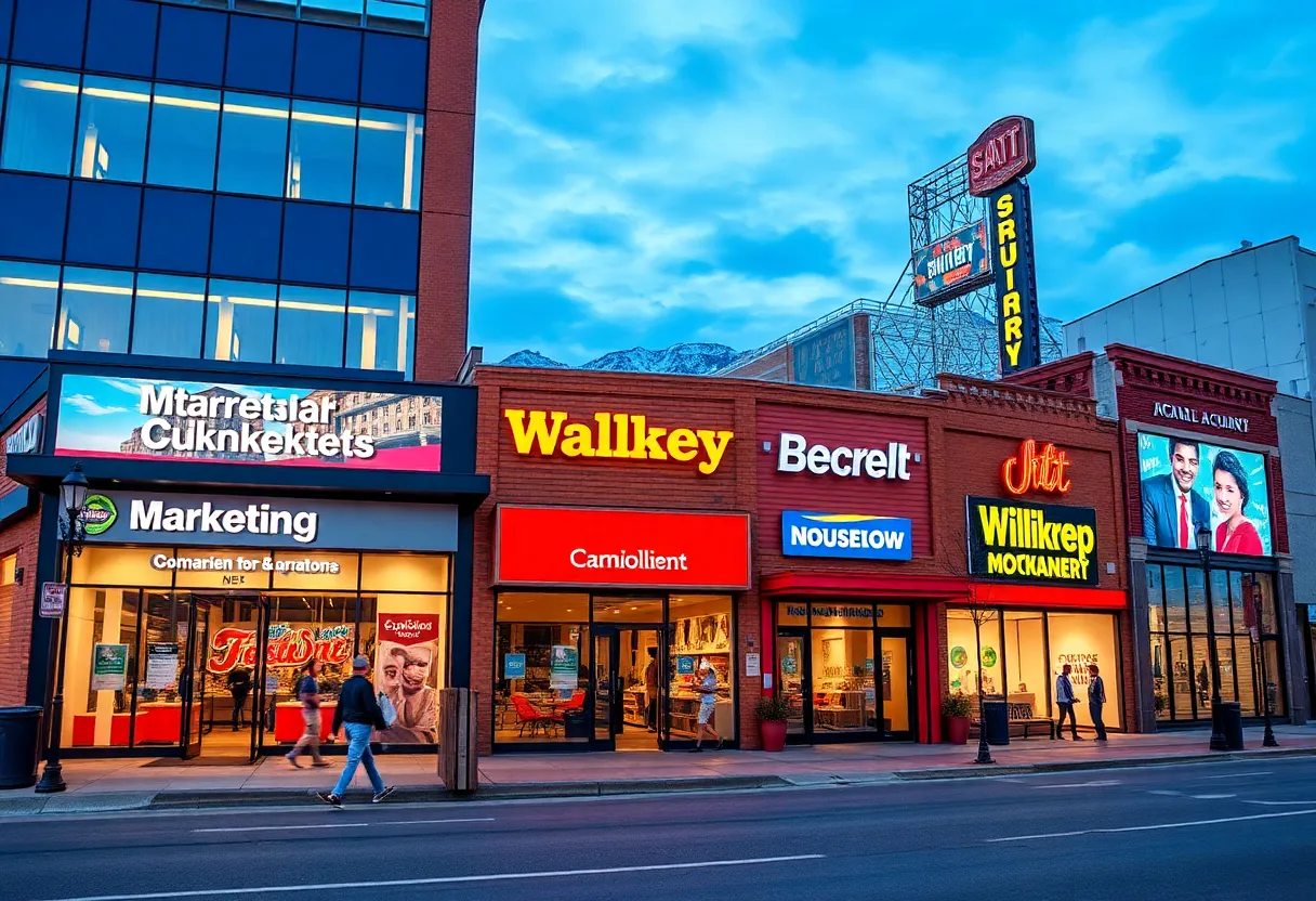 Cityscape of Mountain West region with advertising agencies