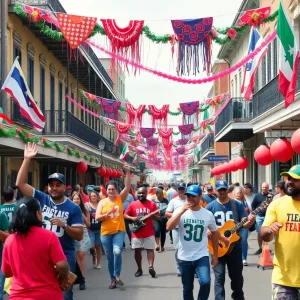 Colorful scene in New Orleans during Super Bowl preparations