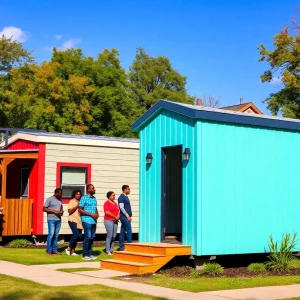 Newly constructed modular homes in North Corktown, Detroit