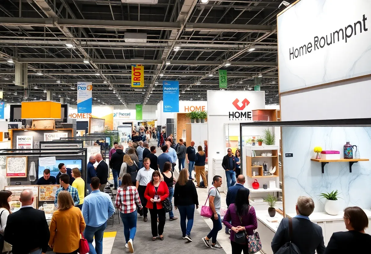 Exhibitors and attendees at the Novi Home Show 2025 exploring home improvement ideas.
