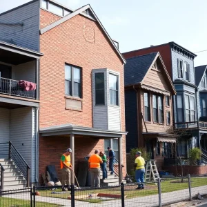 Beautifully renovated homes in a Detroit neighborhood.