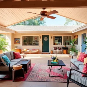 A transformed Michigan ranch home with vibrant colors and unique art decor