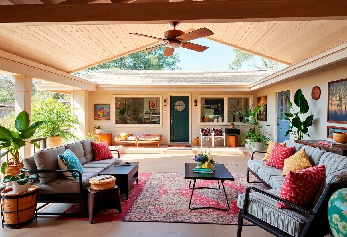 A transformed Michigan ranch home with vibrant colors and unique art decor