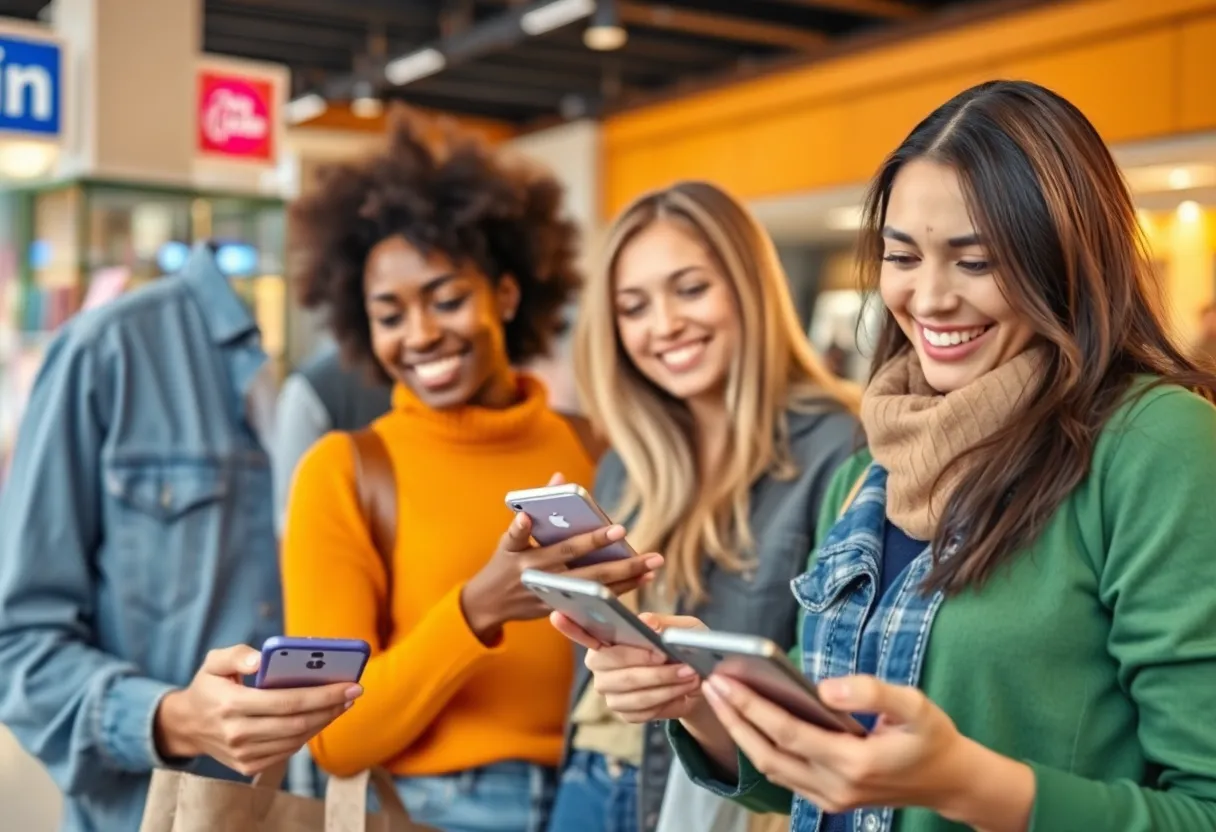 Consumers engaging in social media commerce