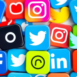 A visual representation of social media platforms used for marketing