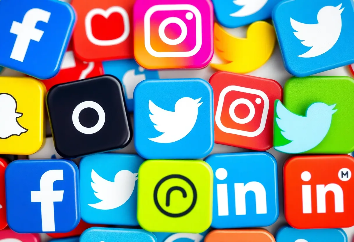 A visual representation of social media platforms used for marketing