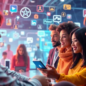 Illustration of social media trends shaping marketing strategies by 2025.