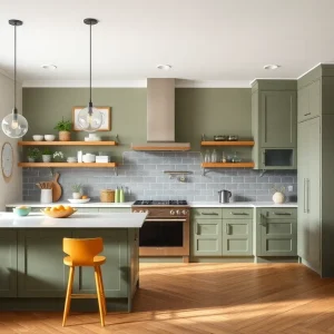 Modern kitchen showcasing top paint colors for 2025.