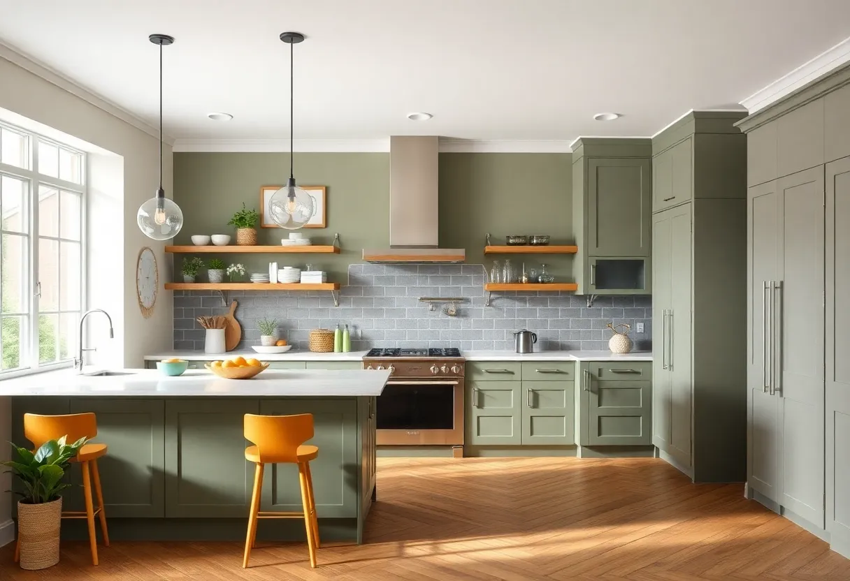 Modern kitchen showcasing top paint colors for 2025.