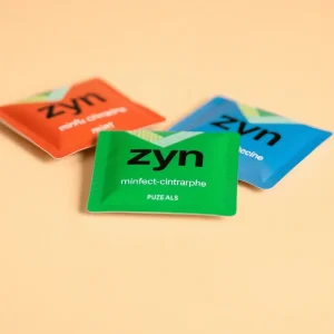 Zyn nicotine pouches in multiple flavors on a plain background.