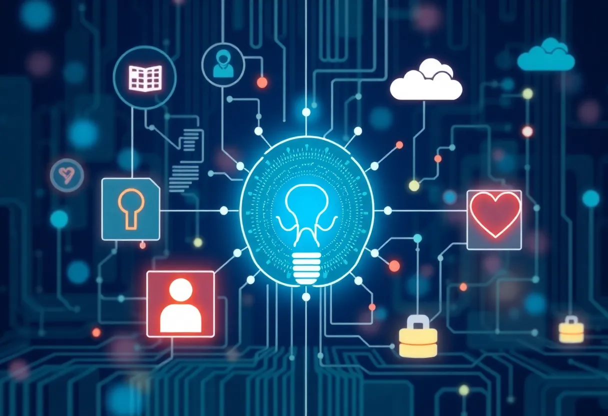 Conceptual image depicting AI solutions for child welfare intake management.