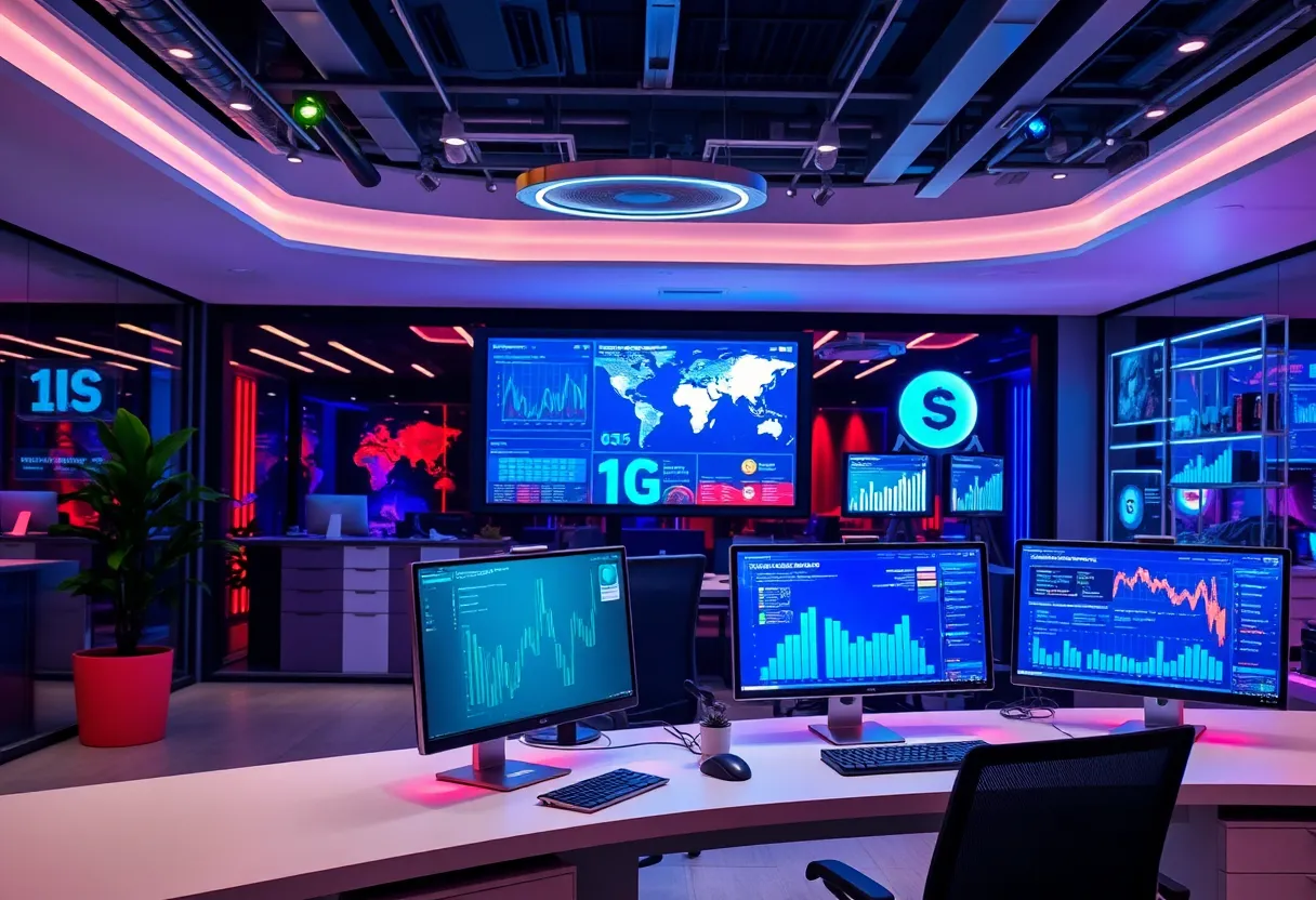 A marketing team utilizing artificial intelligence tools.