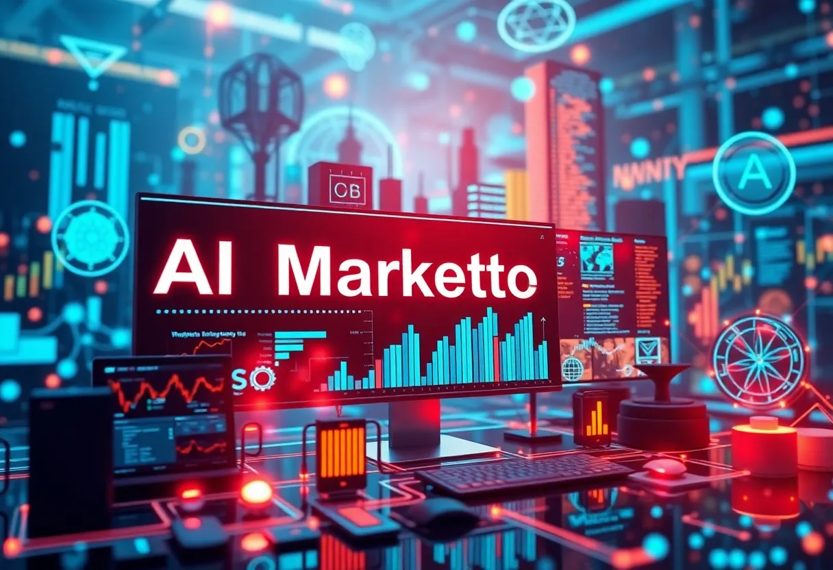 Visual representation of AI marketing tools and data analysis tools.