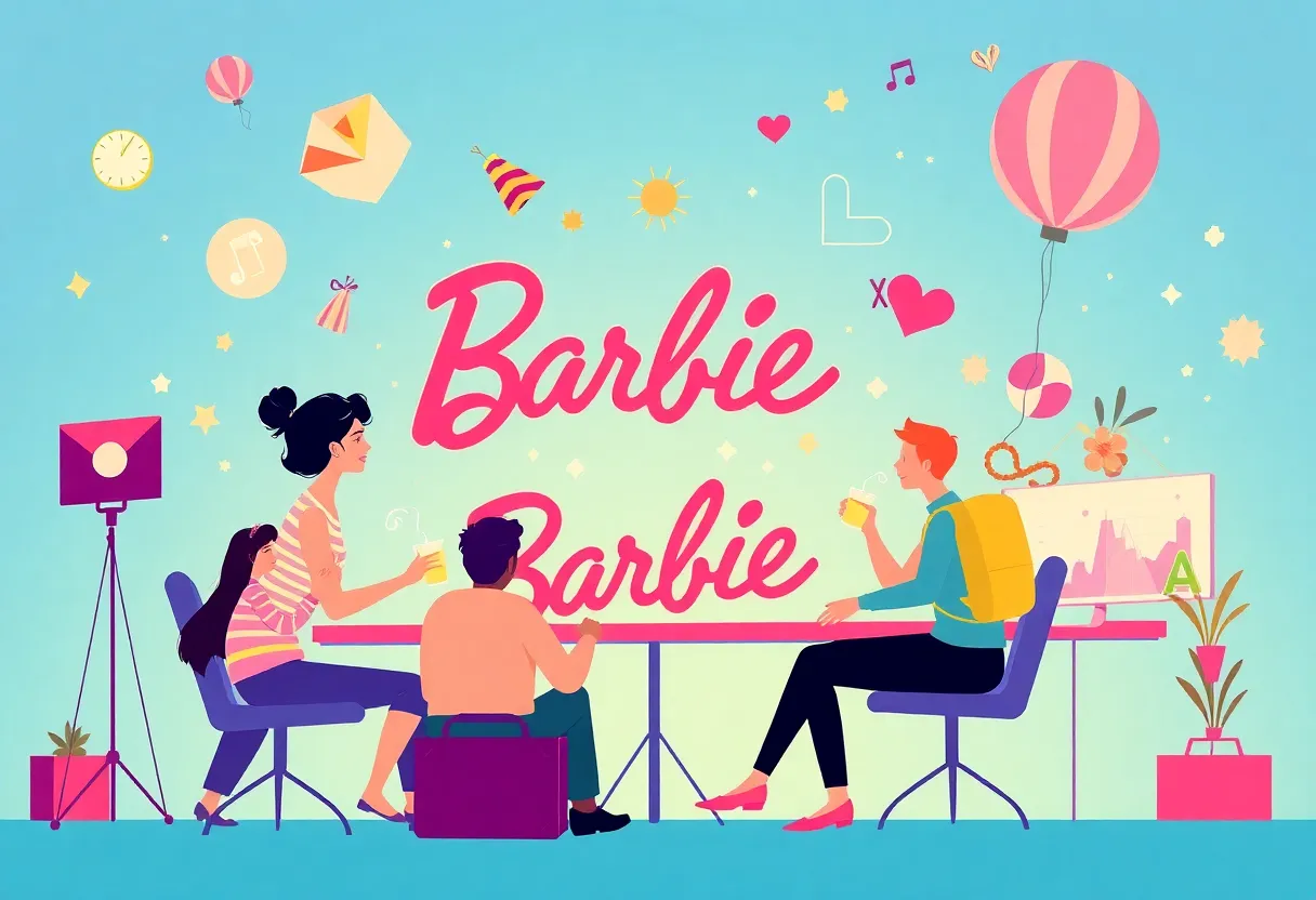 Illustration depicting brands connecting with consumers inspired by the Barbie movie.