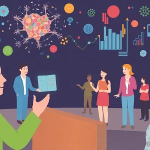 Researchers and advocates collaborating on rare disease data analysis