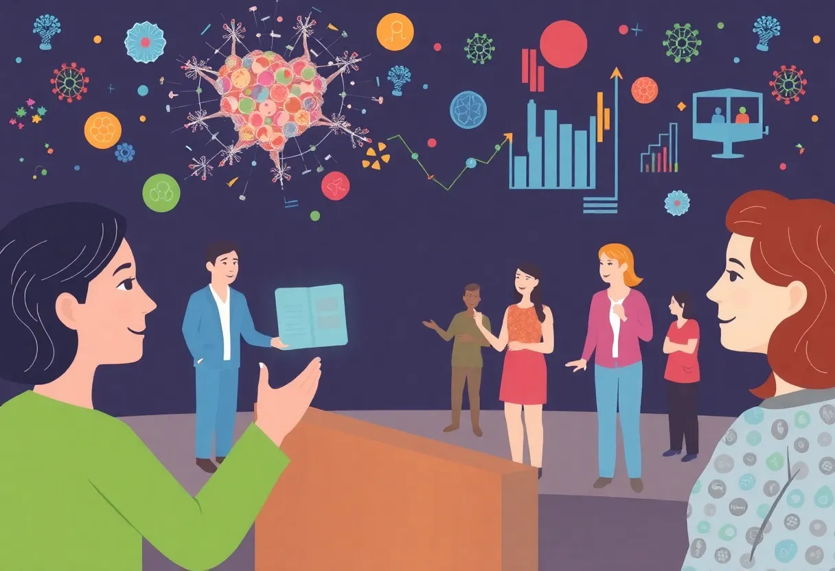 Researchers and advocates collaborating on rare disease data analysis