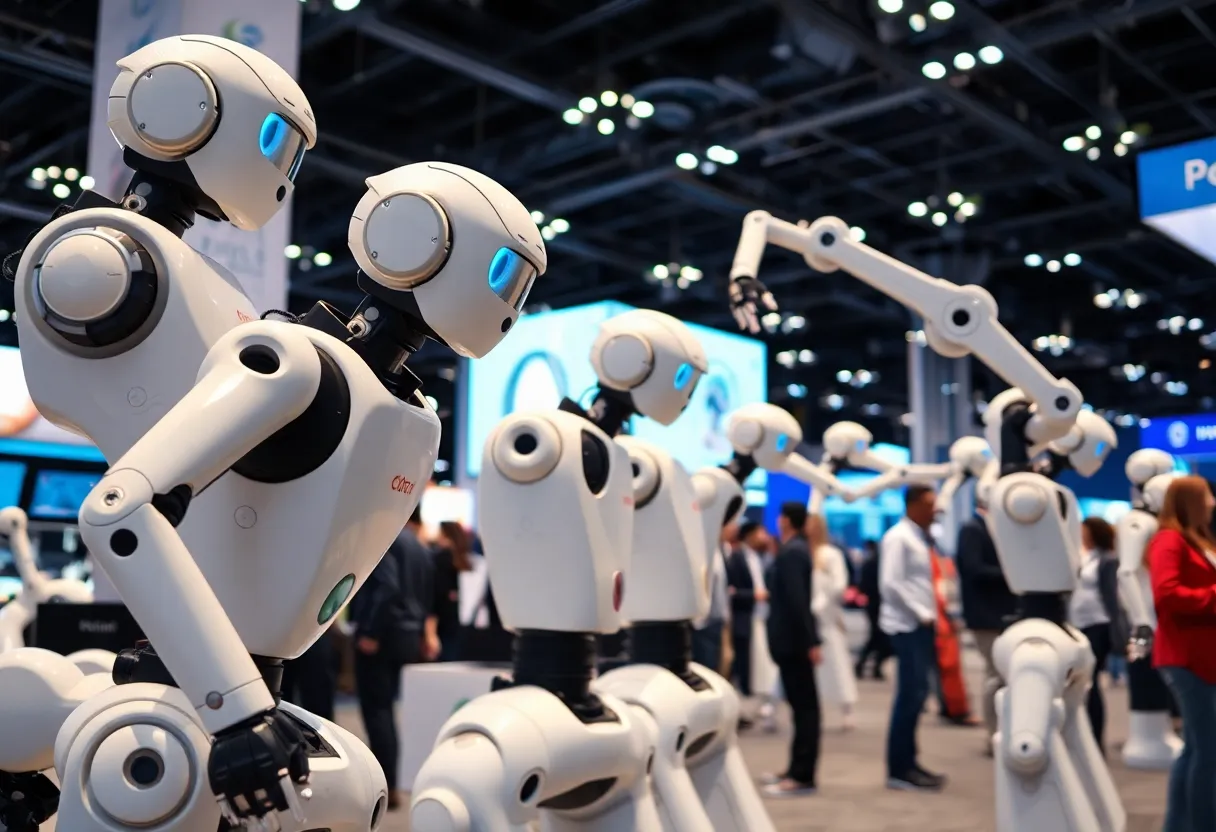 Demonstration of collaborative robots at Collaborate North America 2025 in Novi, Michigan.