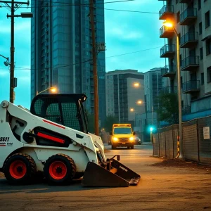 Security measures at a construction site with machinery.