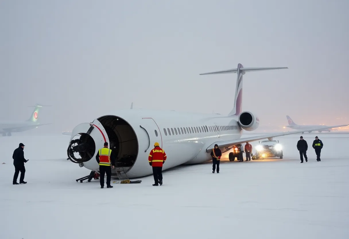 Delta Air Lines Flight 4819 overturned on snowy runway at Toronto Pearson International Airport.
