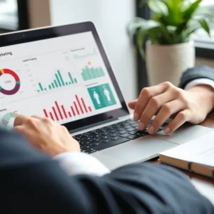 A professional reviewing the digital marketing health check results.