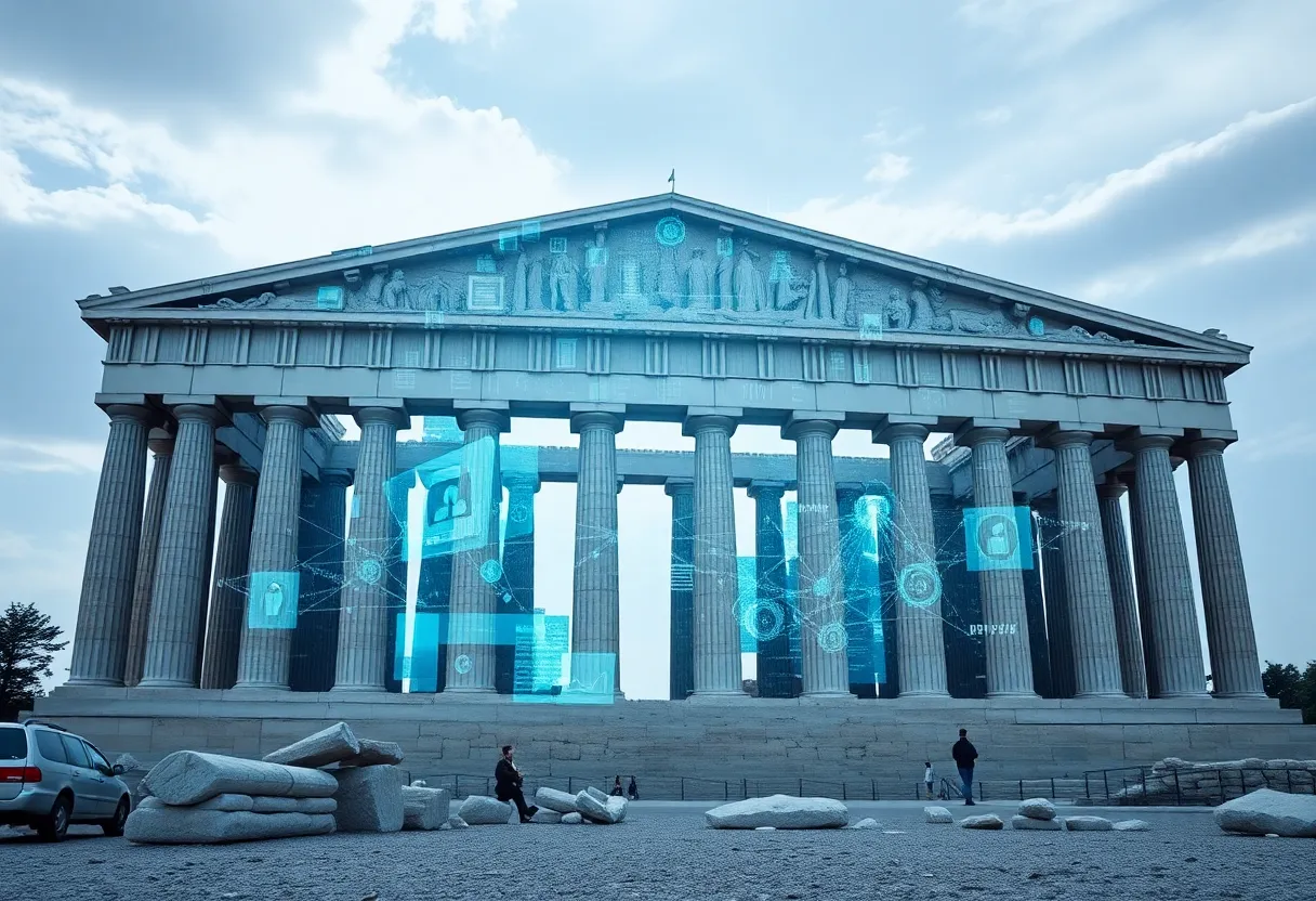 Digital Parthenon Framework event in Athens, showcasing digital marketing innovation.