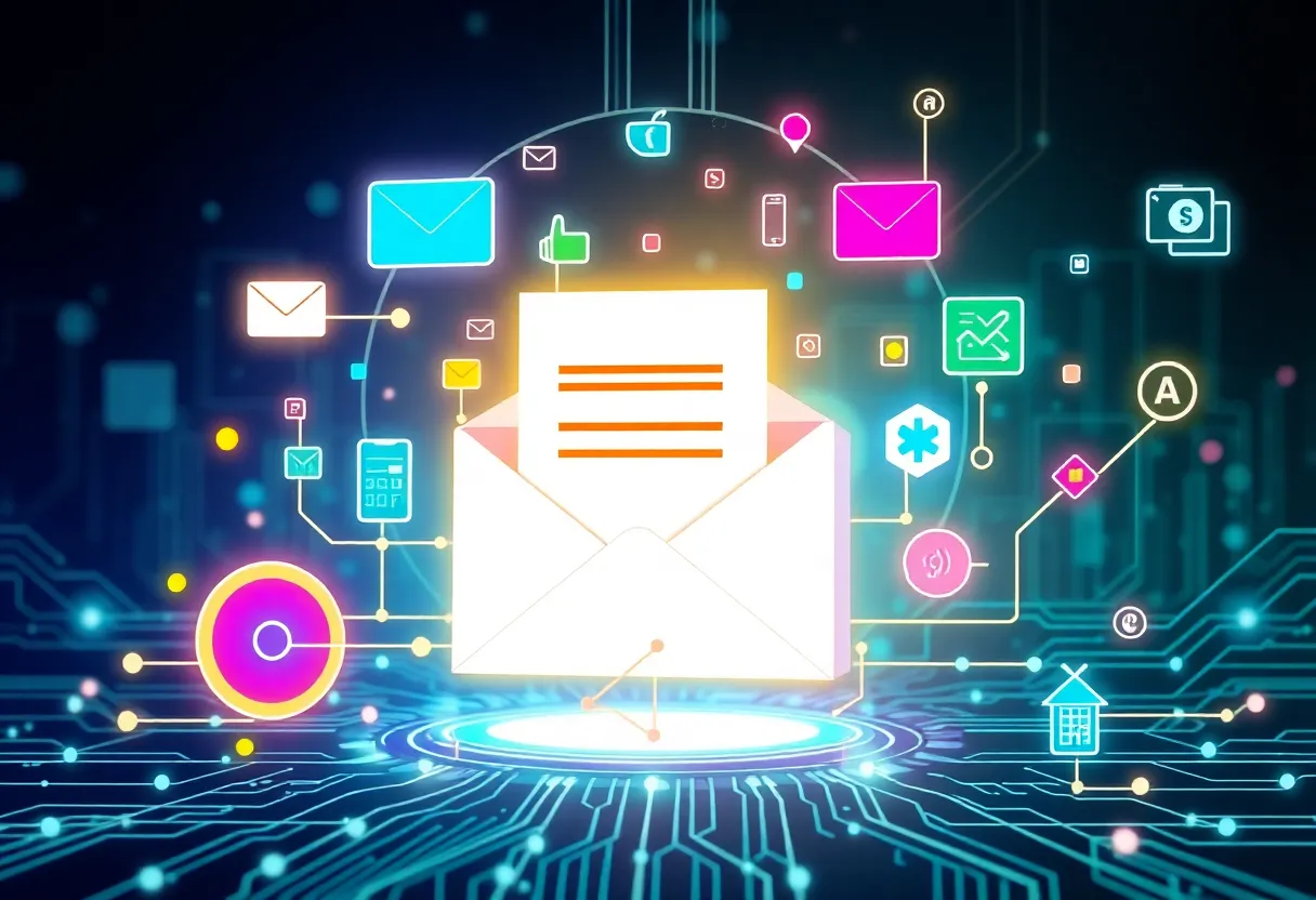 Conceptual representation of email marketing strategies for 2025.