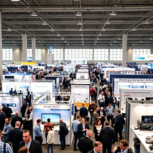 Exhibitors showcasing construction innovations at the Great Lakes Design and Construction Expo.